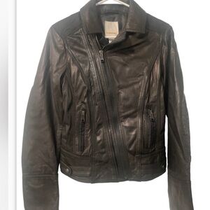 Diesel Black Lamb Leather Moto Jacket size XS